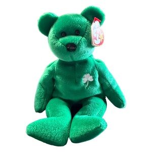 Ty Beanie Baby “Erin” Bear 1997 Green Shamrock Plush w/ Tag St. Patrick’s Day